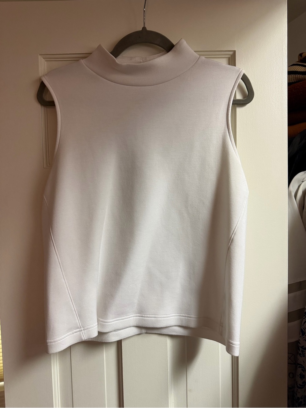 SPANX Sleeveless Mock Neck Tank - White